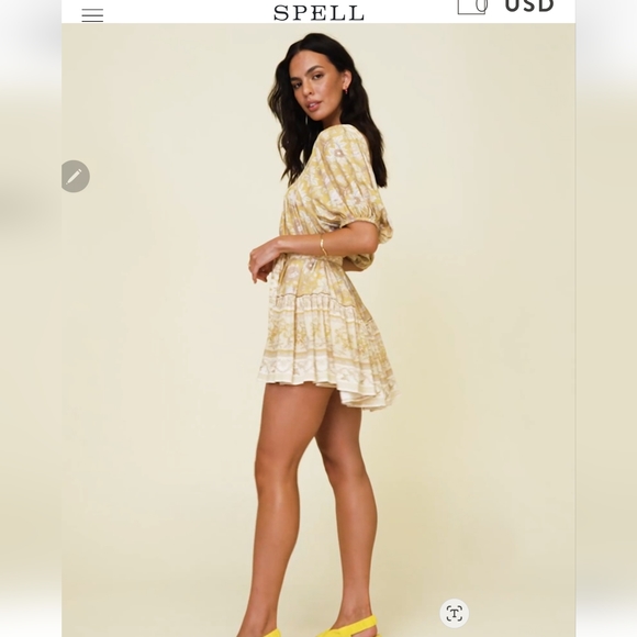Spell Dresses & Skirts - Spell Mossy Mini Dress in Lemonade